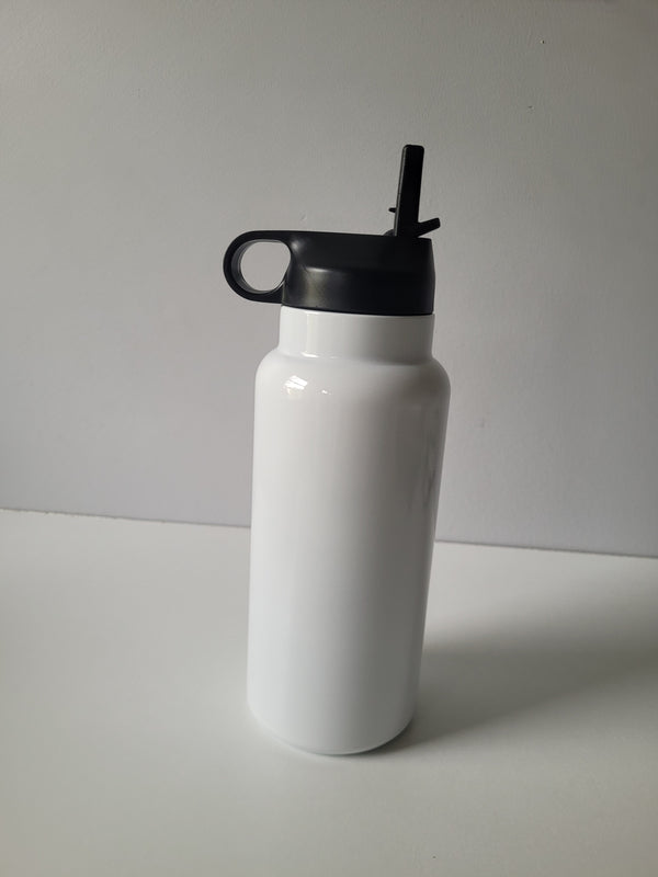 Custom Personalized 32 OZ Sports Wide Mouth Stainless Steel Water Bottle Vacuum Flask with Straw and Portable Handle