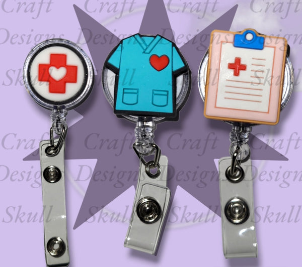 Badge Reel/Decorative Badge Holder with Clip 